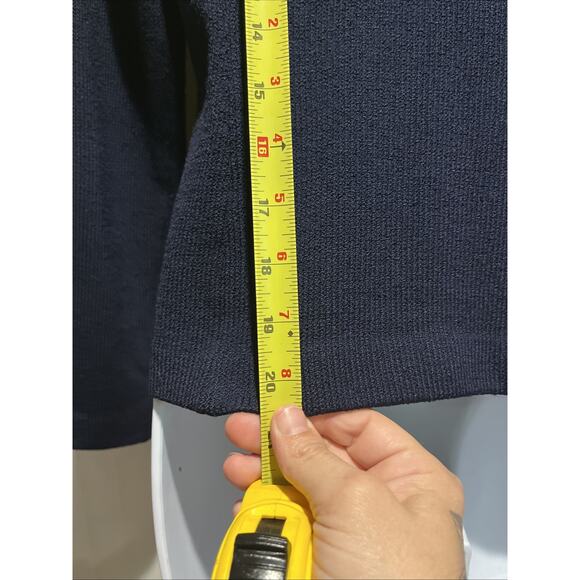 Vtg St John Basic Santana Knit Navy Blue Jacket Gold Tone Buttons W/eagles Sz 2 - Picture 9 of 11